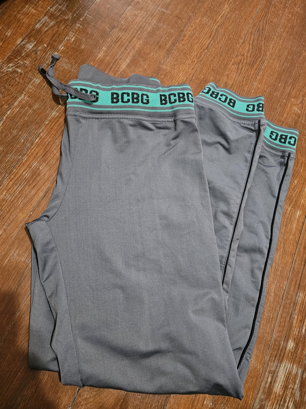 BCBG Gray with Teal Logo Waistband